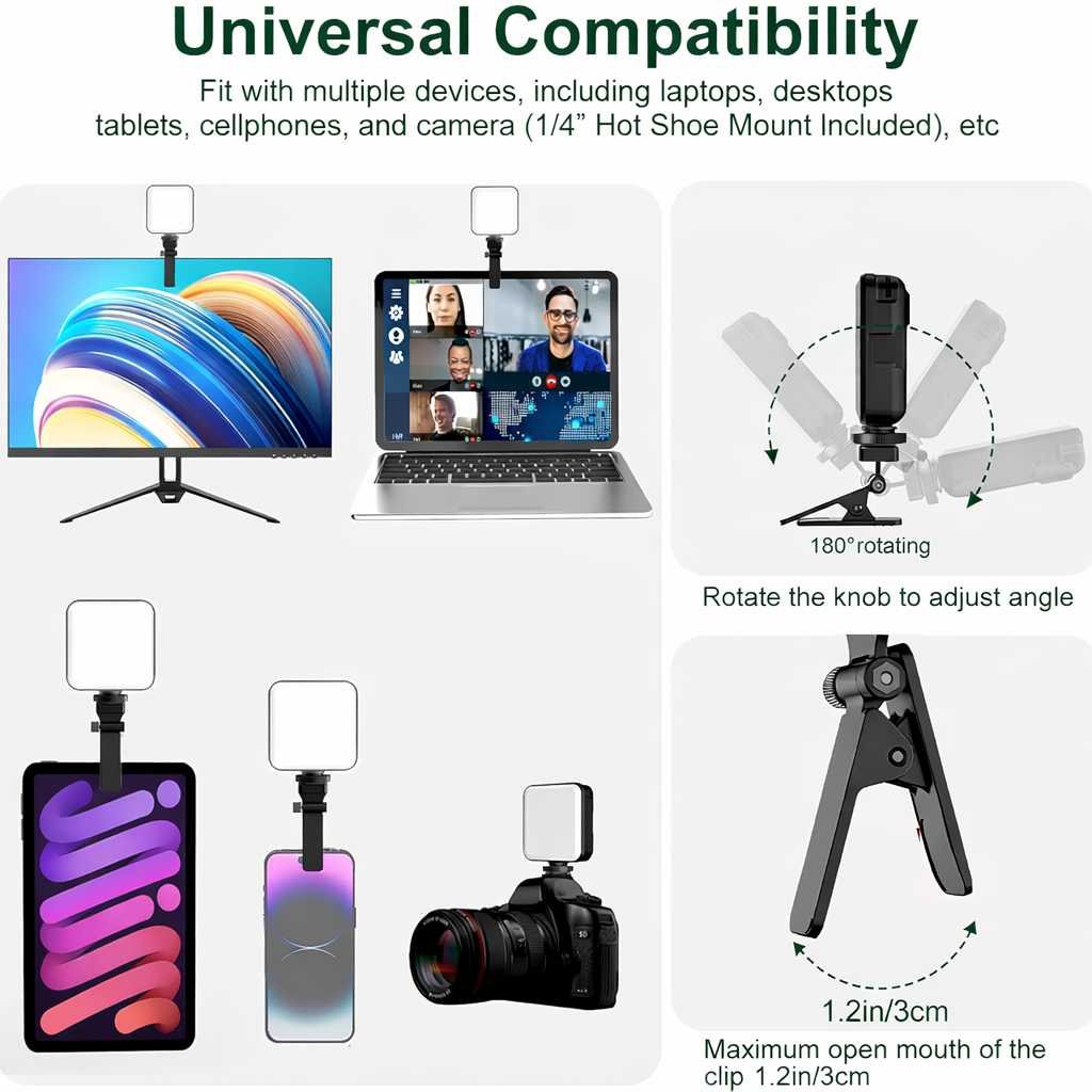 SM-100 RGB Selfie Light – Adjustable 3000–9000K | White/Warm/Natural + RGB Modes | 7W | Rechargble 2000mAh Battery | USB-C | Portable for Vlogging & Video - Image 4